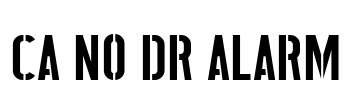 CA No Dr Alarm Font Image