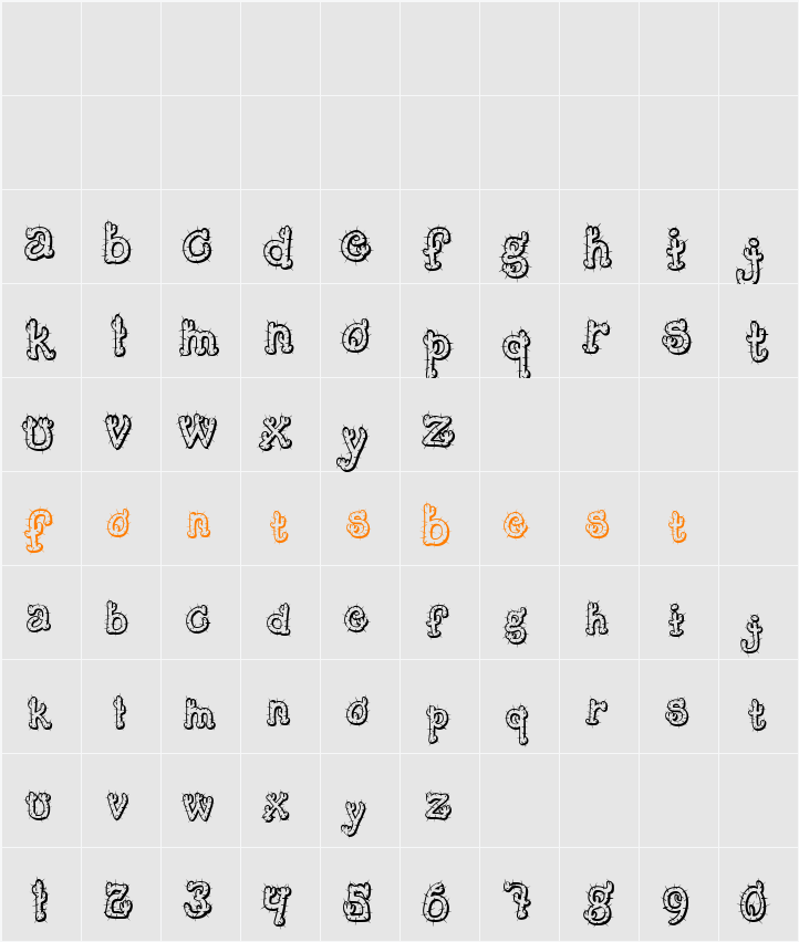 CactusSandwichFM Character Map