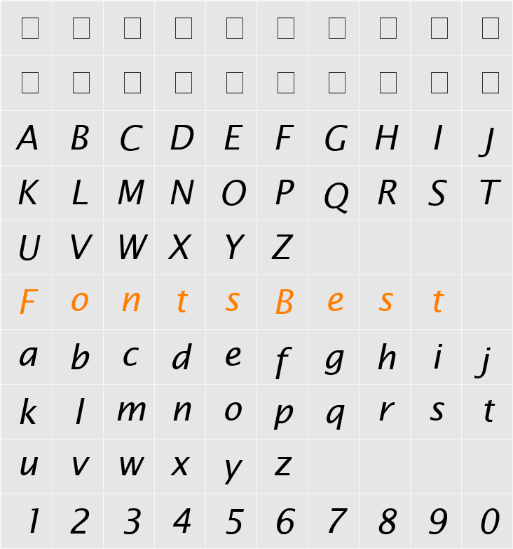 Insight Sans SSi Character Map