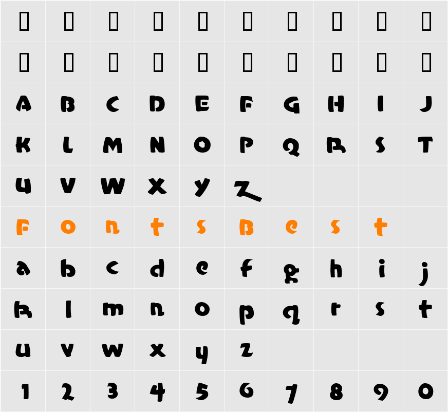 CasualMarkerMF Character Map