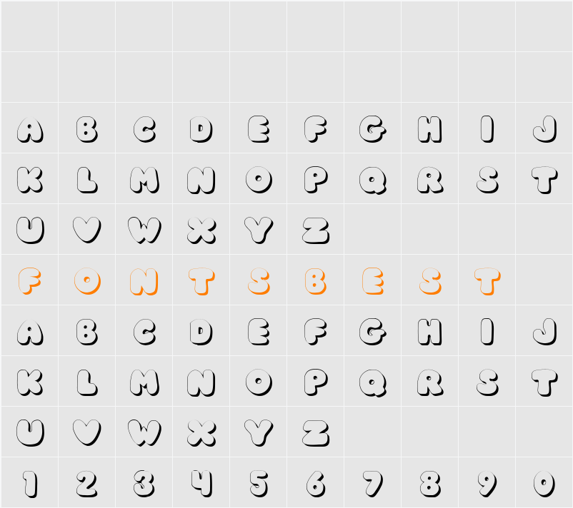 JI Chunky Caps Character Map