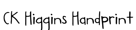 CK Higgins Handprint Font Image