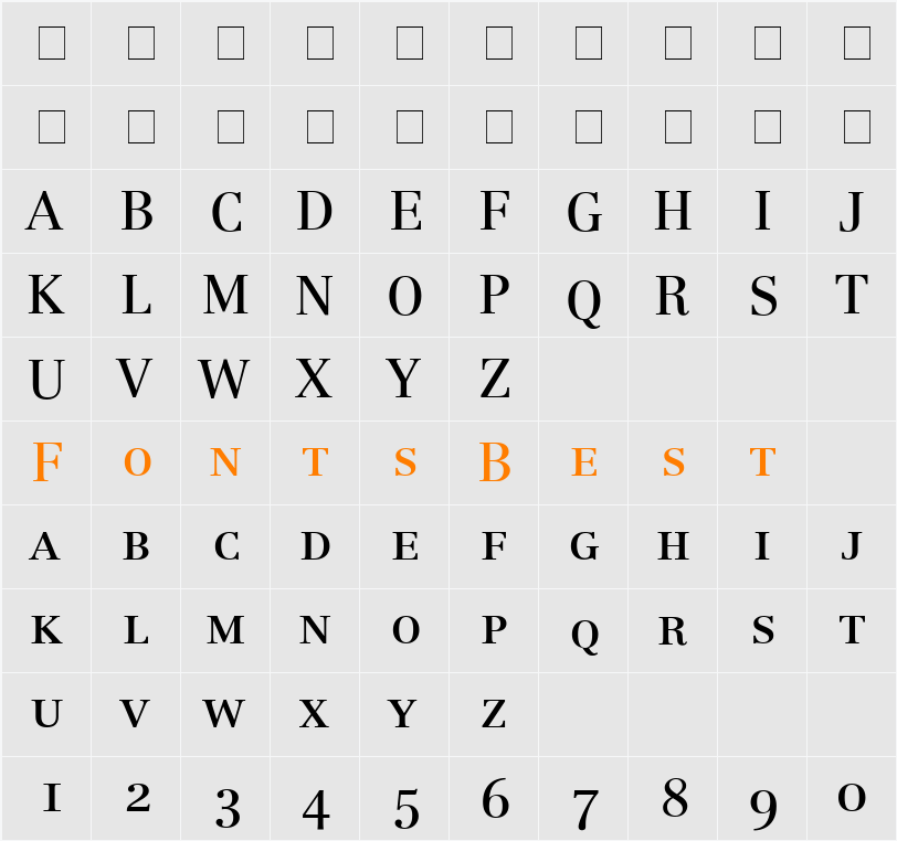 Century Reprise OldStyle SSi Character Map