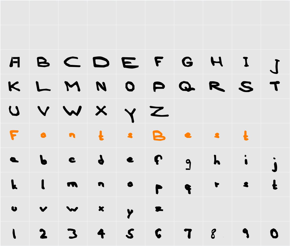 AEZ blocky Character Map