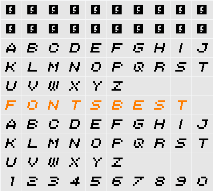 Italipixel Character Map