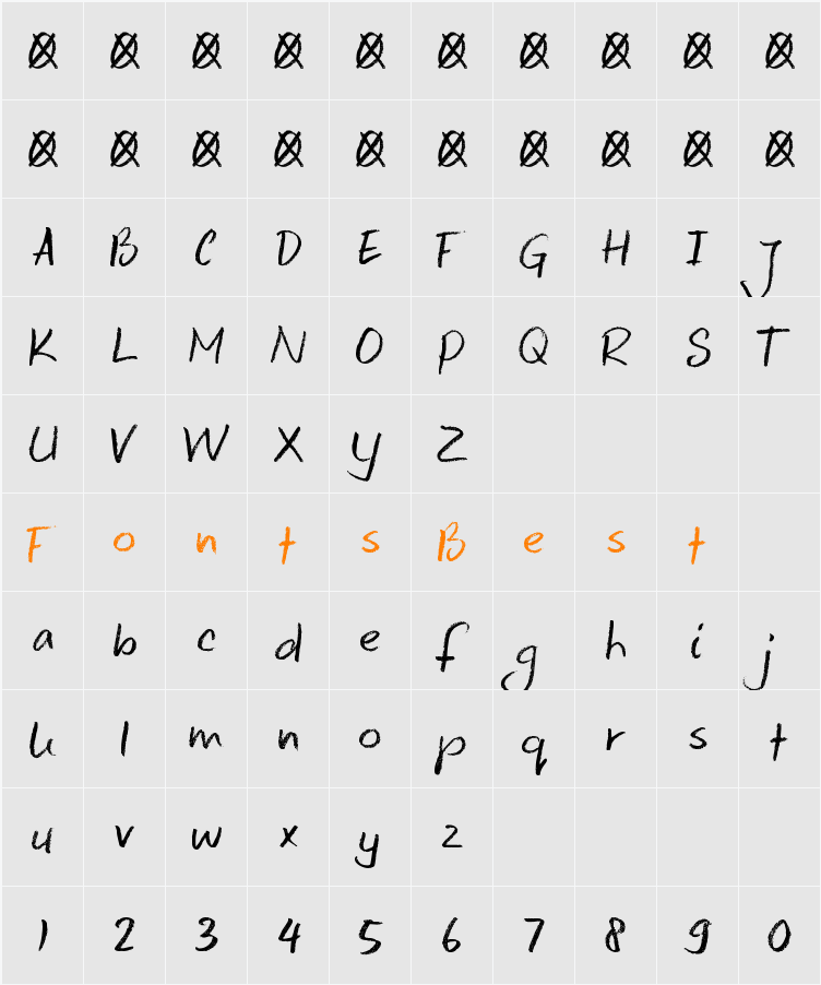 DK Keswick Character Map