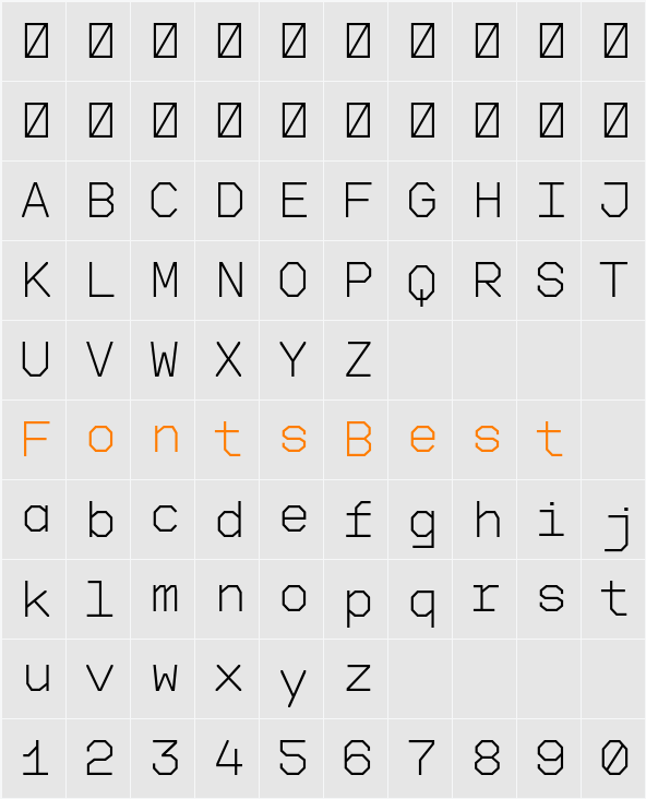 Feature Mono Thin Character Map