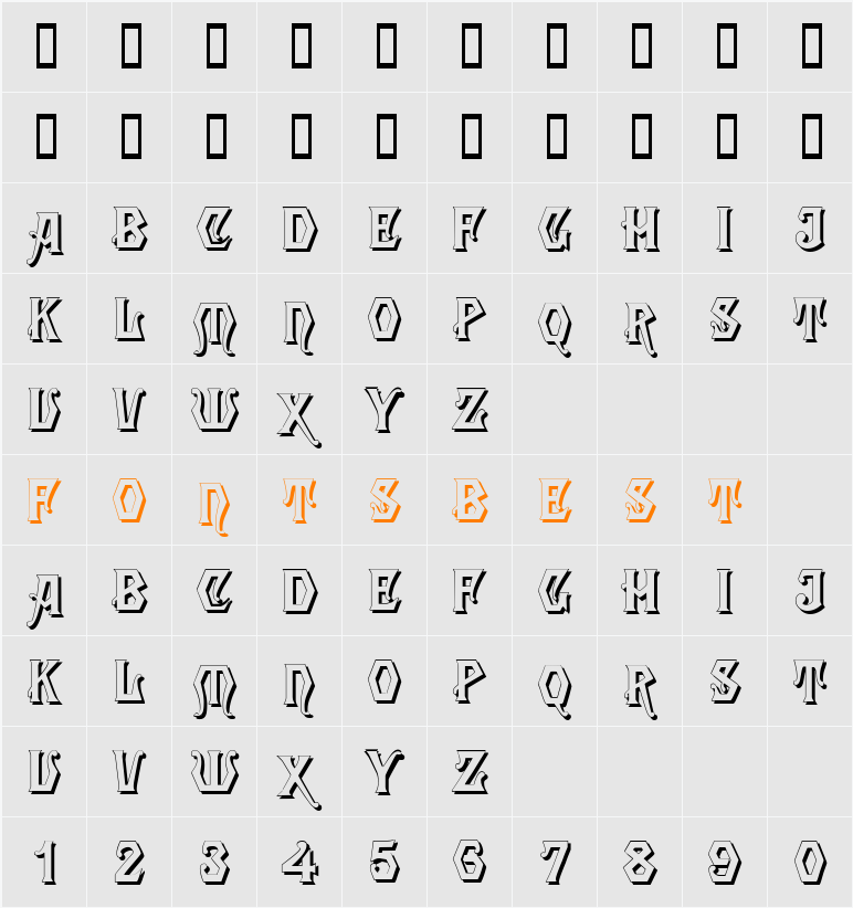 Angular Shadow Character Map