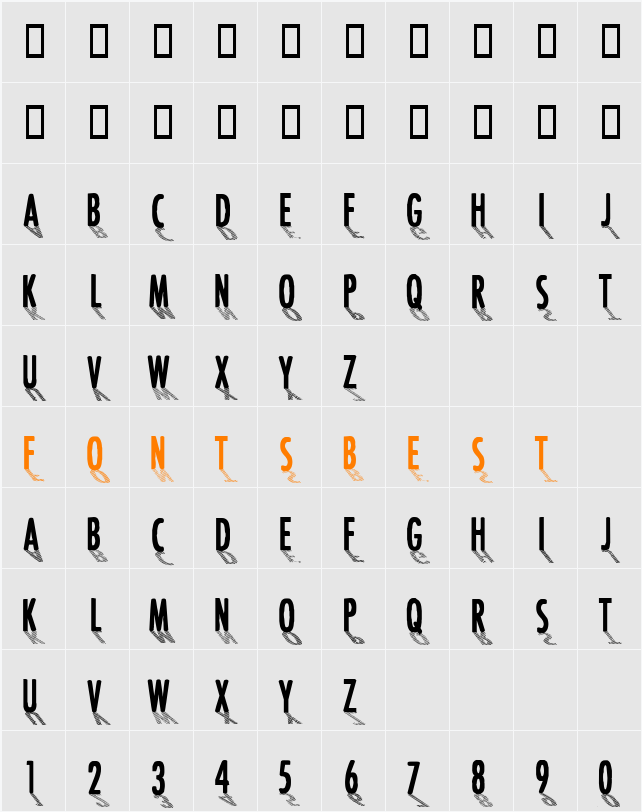 CF Font Shading  Character Map