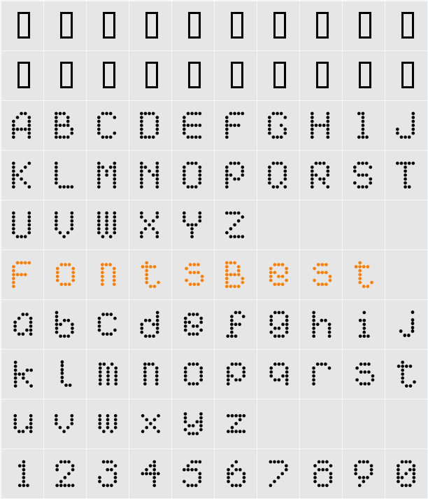 AI pointe Character Map