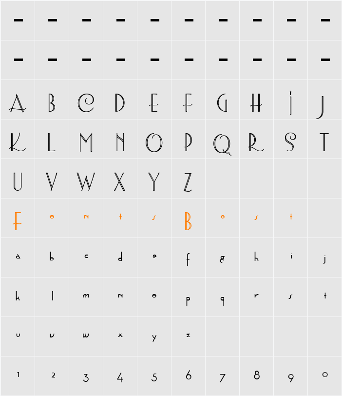 Astoria Titling Nf Character Map