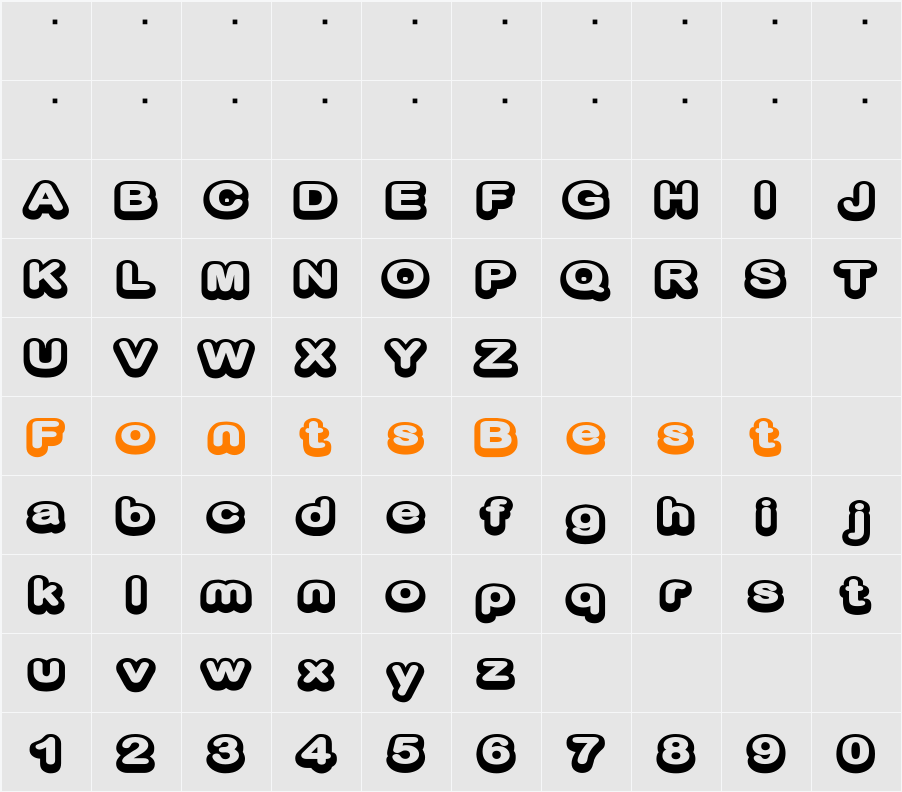 D3 Biscuitism Bold Character Map