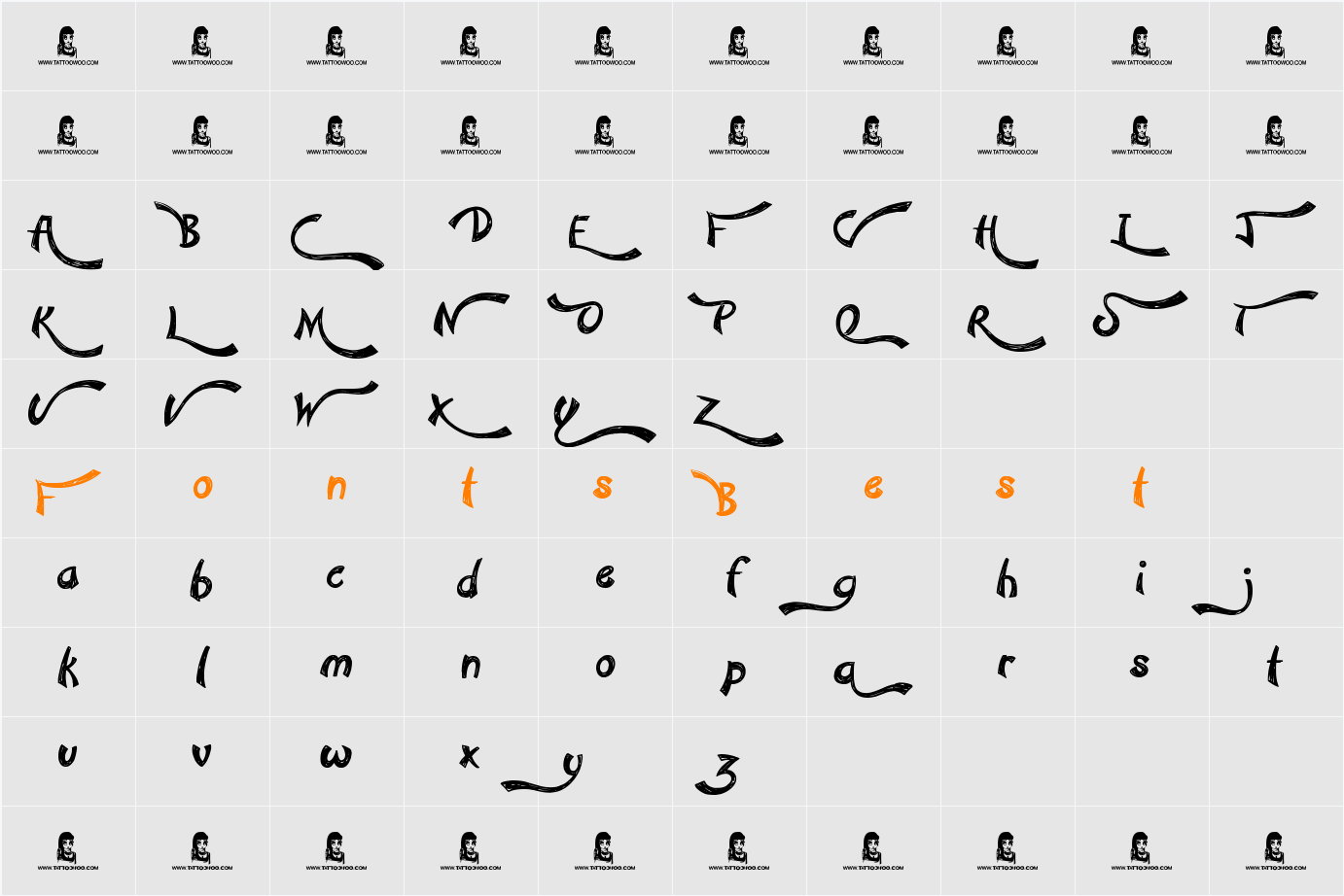 Confetti Stream Character Map