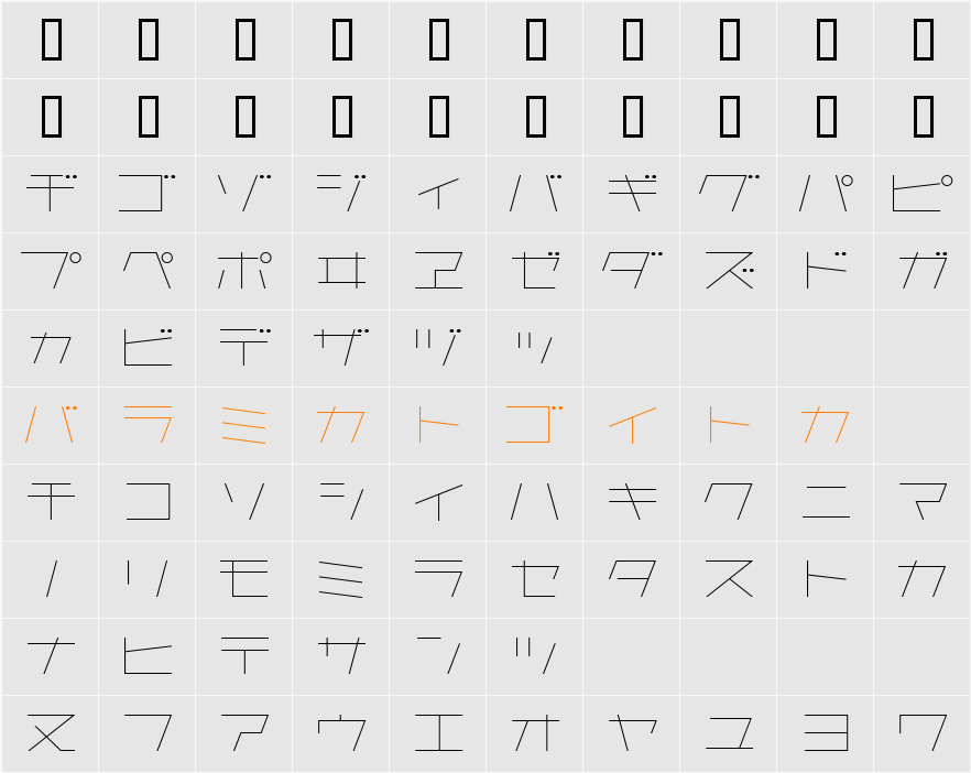 AstraKfsb07LightT Character Map