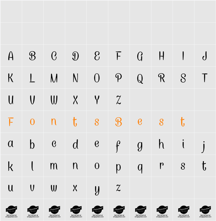 Caneletter Sans Personal Use Character Map