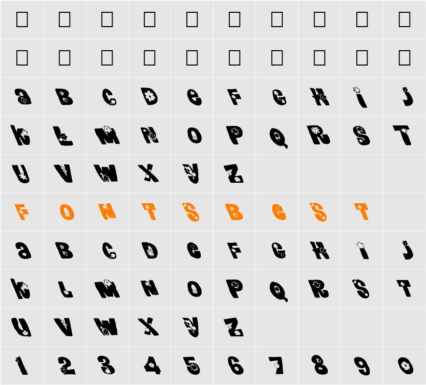 FZ UNIQUE 3 MANGLED LEFTY Character Map