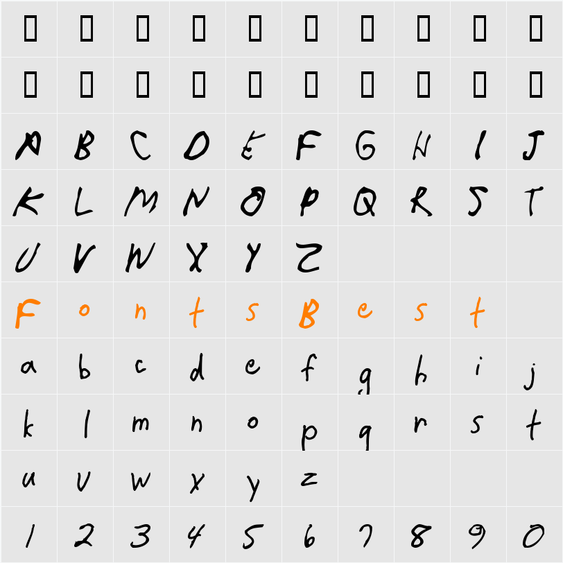 CrappyDan Character Map