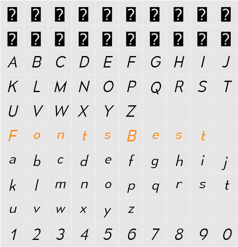 Mesmerize Lt Character Map