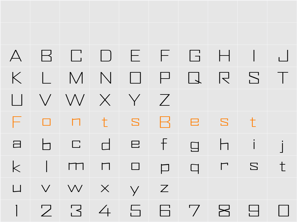 AgencyFB Character Map