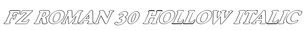 FZ ROMAN 30 HOLLOW ITALIC Font Image