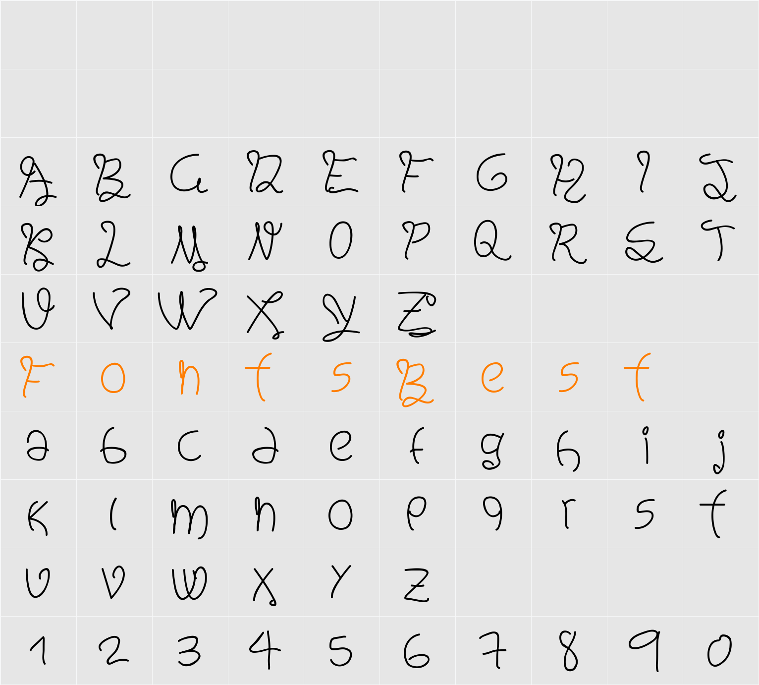 Melinett 2 Character Map