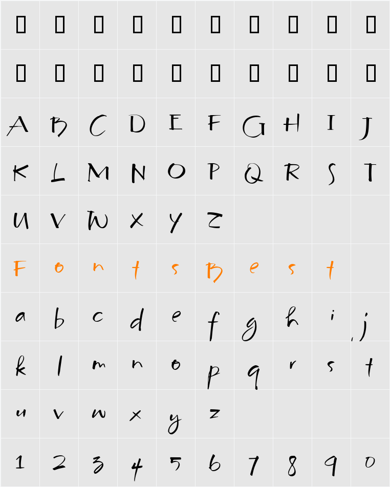 McBooHmk Character Map