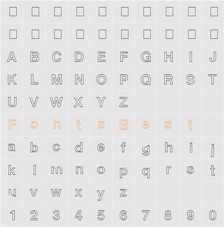 ArenaOutline Character Map