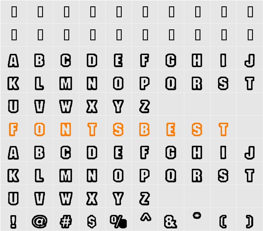 Fanatika One Character Map