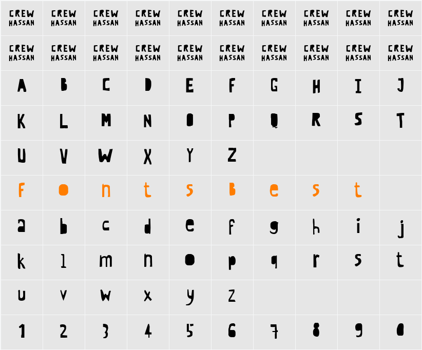 CrewHassan Character Map