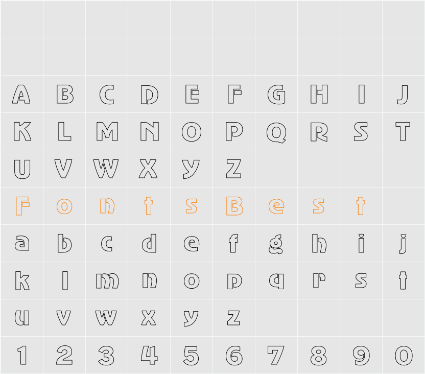 AdverGothic Ho Character Map