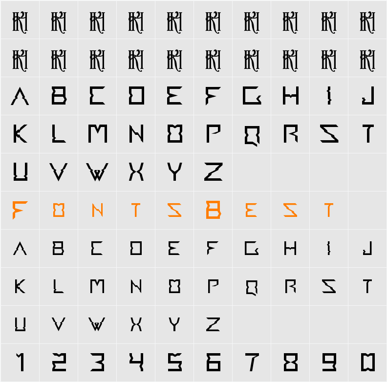 Accedent Character Map