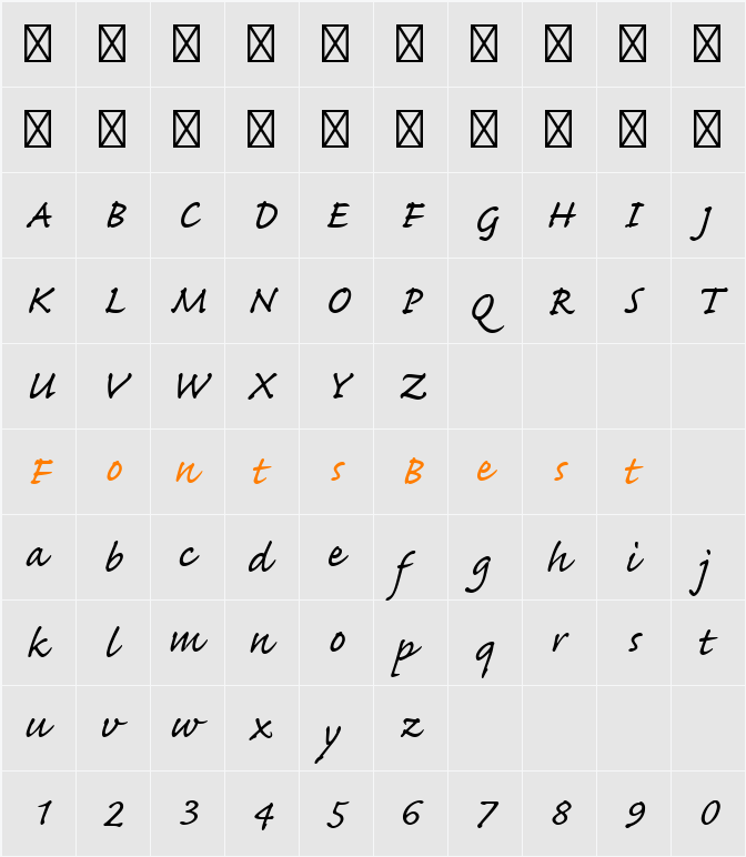 Caflisch Script Web Pro Character Map