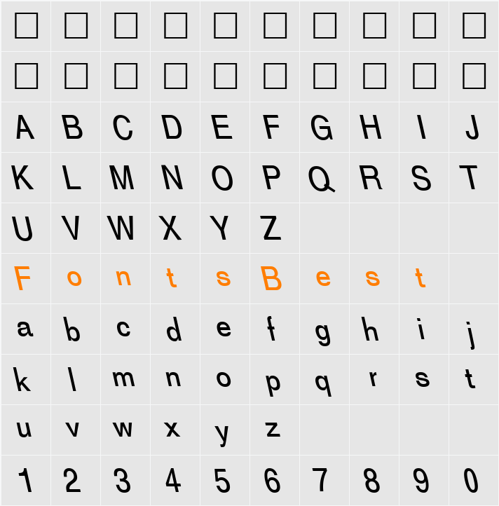 Caracal Backslant Character Map