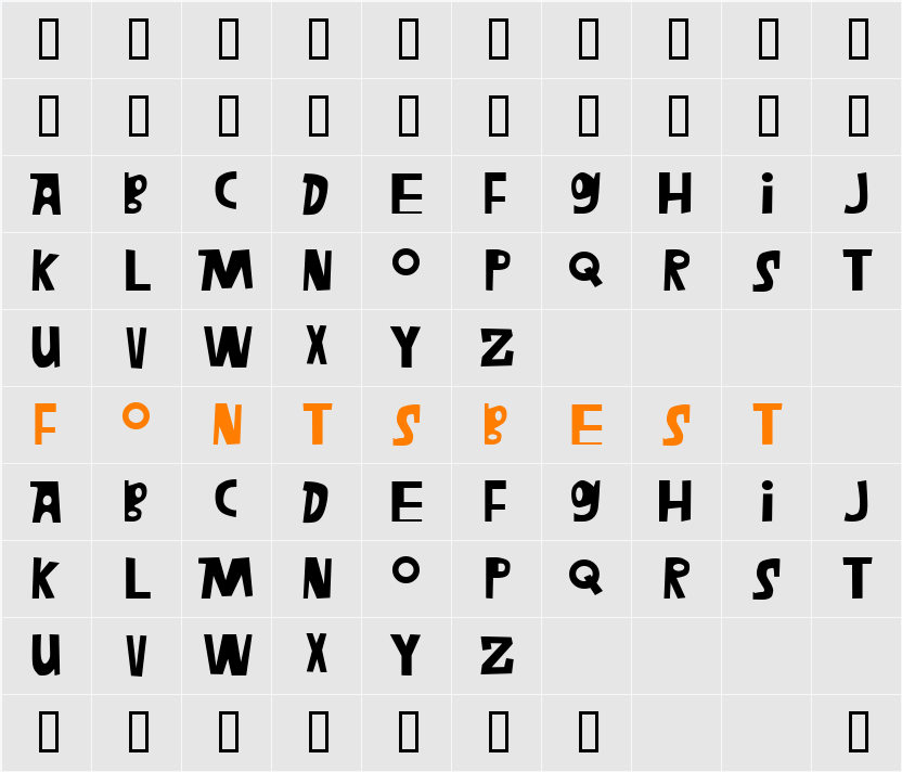 Megafon Character Map