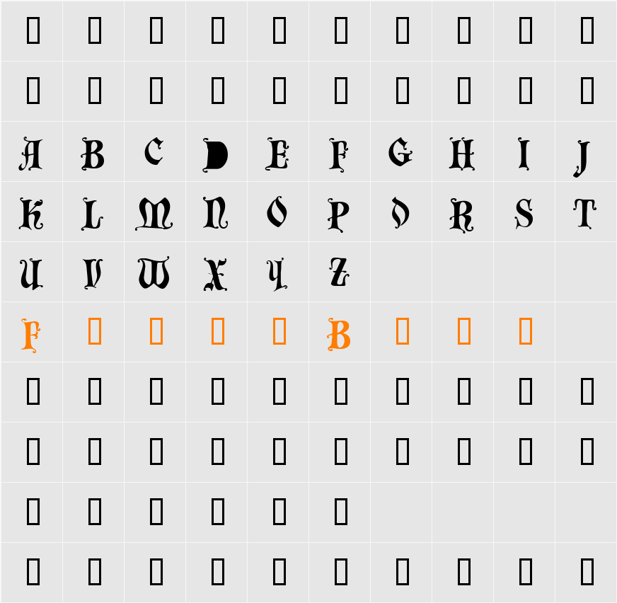 Chaillot Character Map