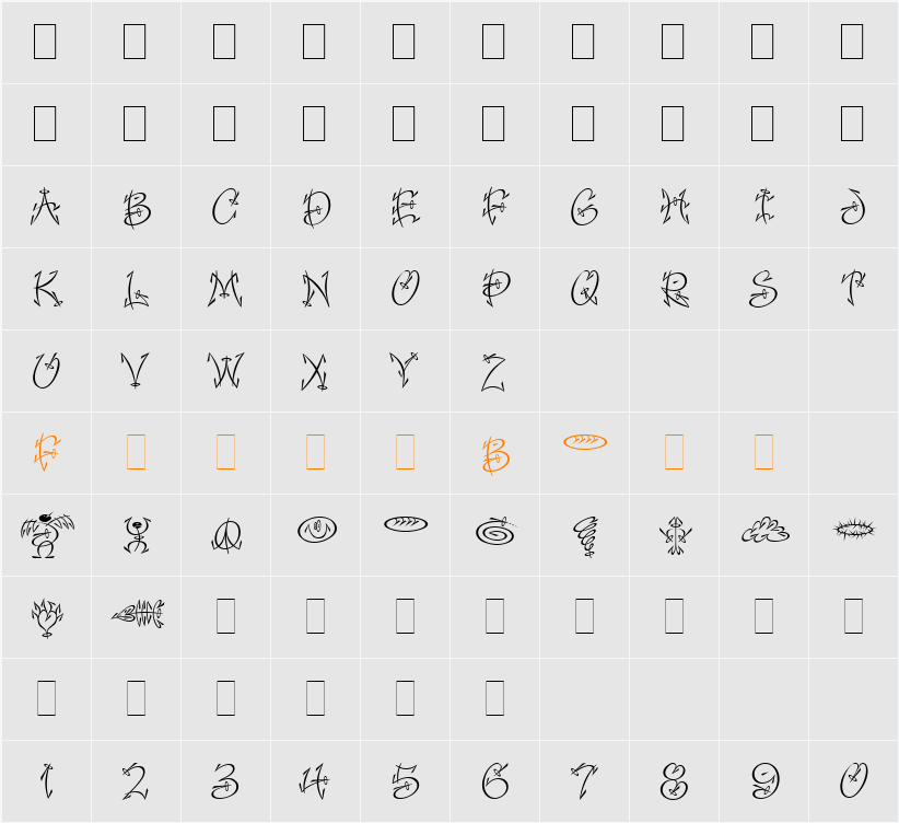 Faithful Fly LET Character Map