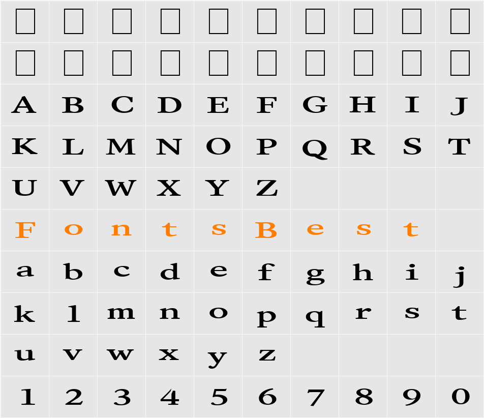 FZ ROMAN 28 EX Character Map