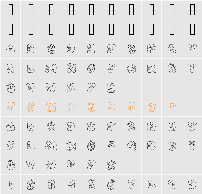 CK Ouch Character Map