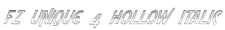 FZ UNIQUE 4 HOLLOW ITALIC Font Image