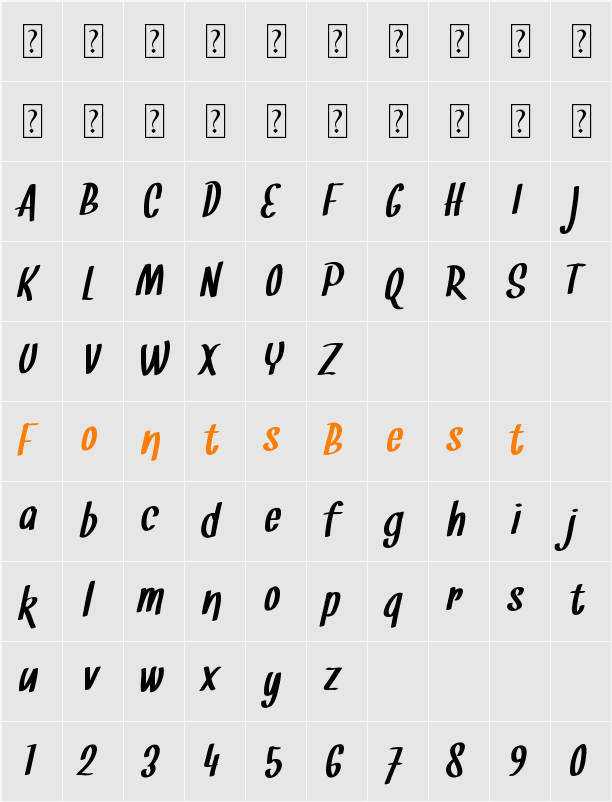 Snickles Character Map