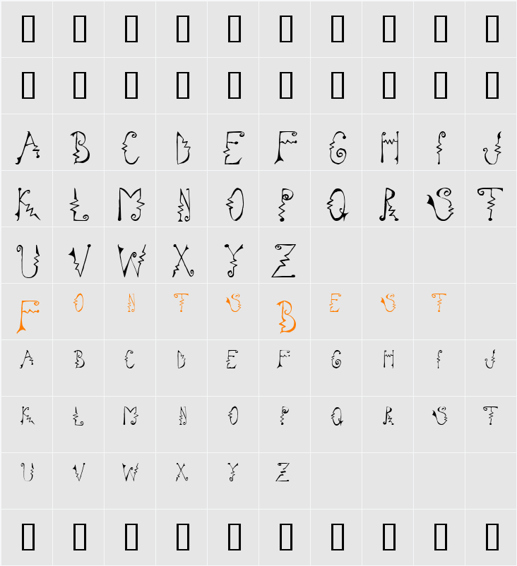 Cassatta Zig Character Map