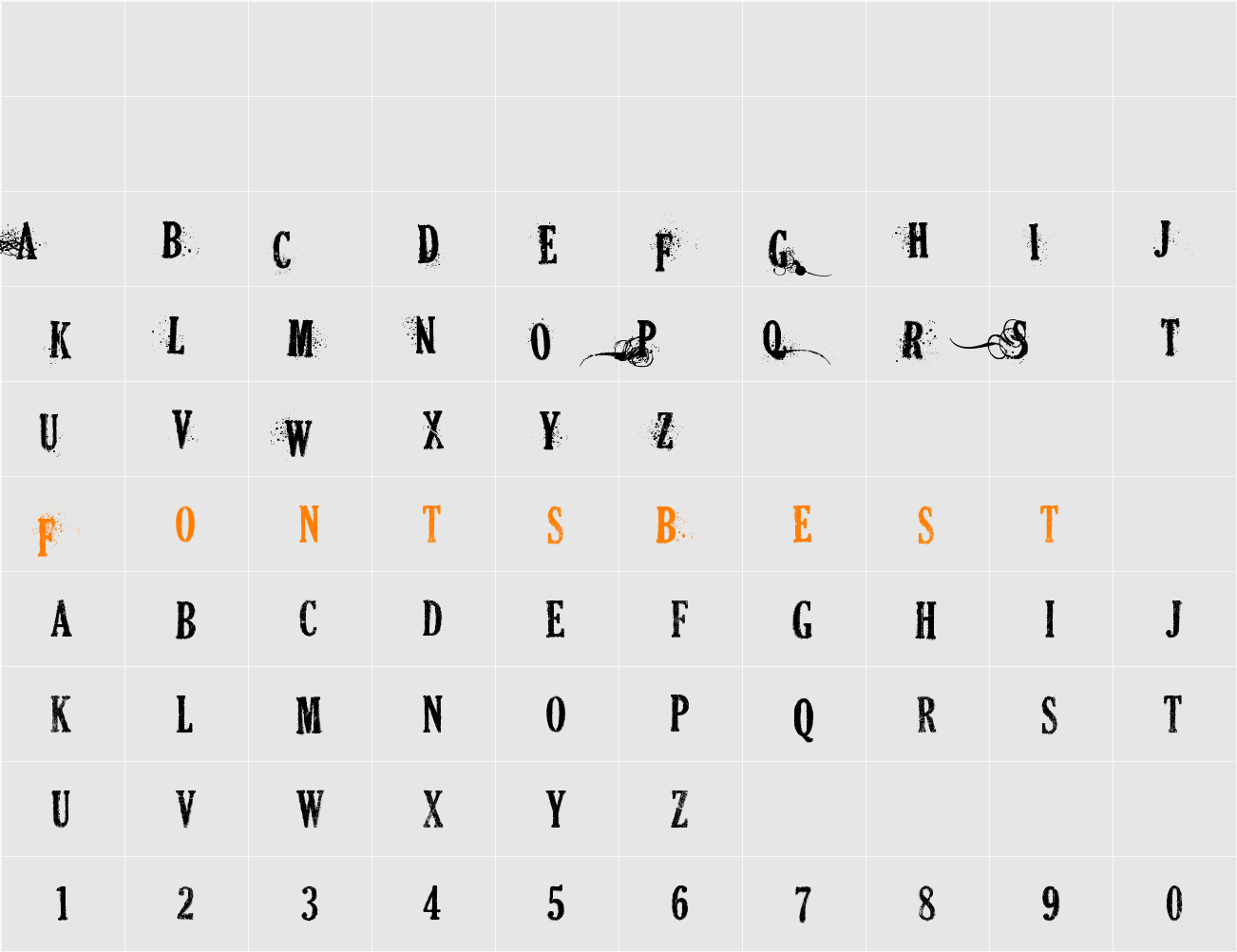 DEAD SECRETARY Character Map