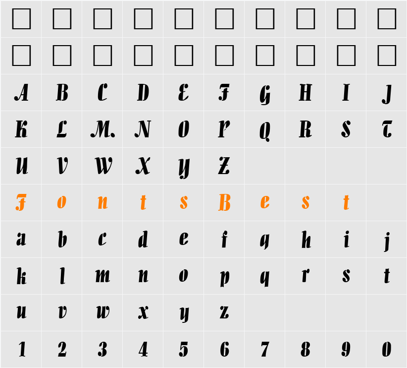 Alligator DB Character Map