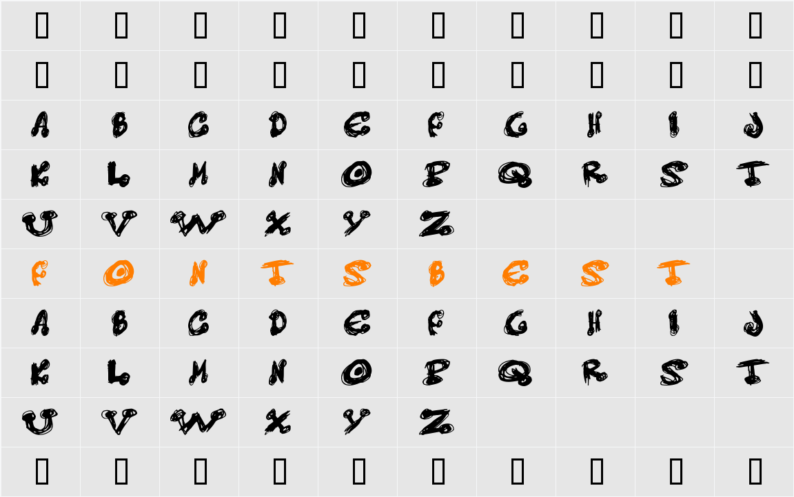 Messy dots Character Map