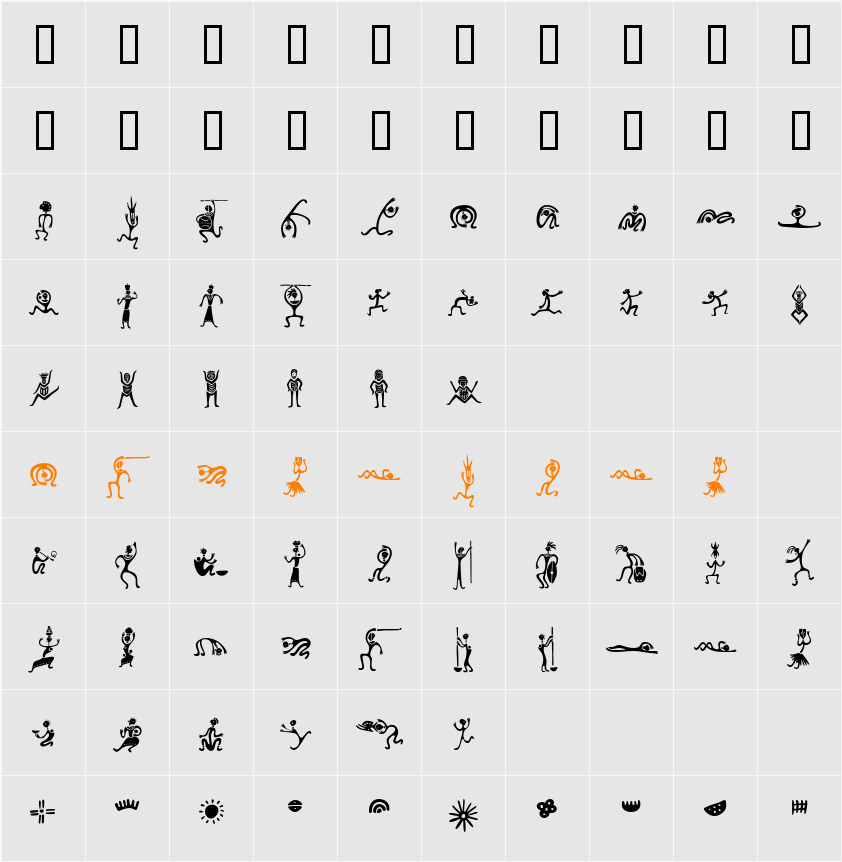 Mini Pics Character Map