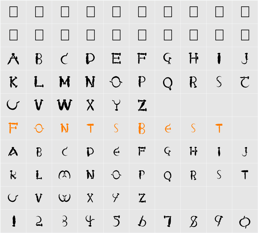 FZ UNIQUE 28 MANGLED Character Map