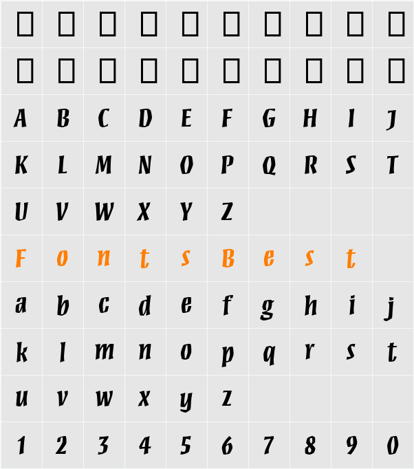 Mezz Web Bold Character Map