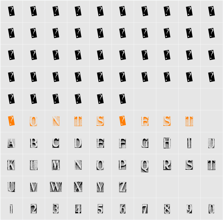 MetalBlockThree Character Map