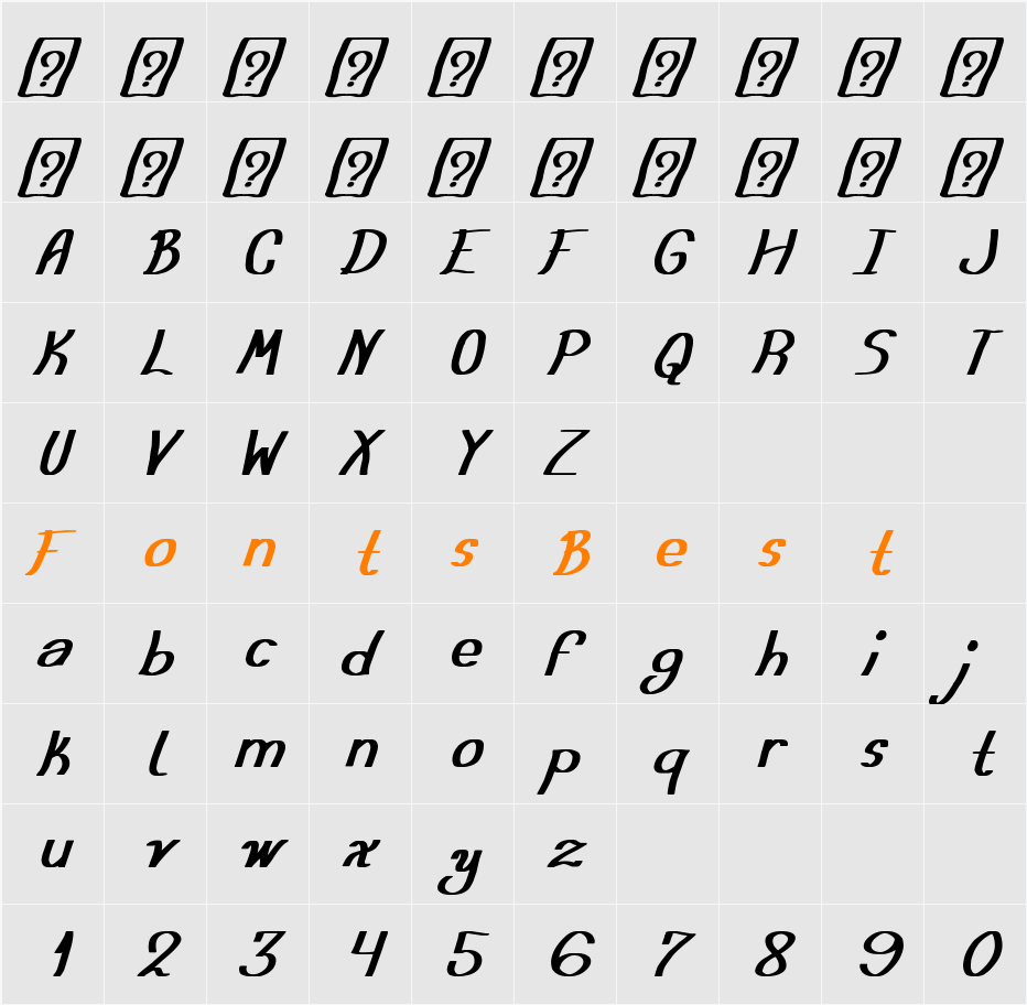 Austera Simple tfb Character Map