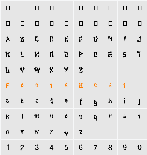 FZ UNIQUE 21 SPIKED Character Map